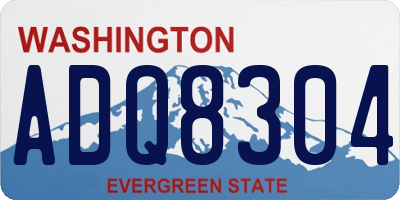 WA license plate ADQ8304