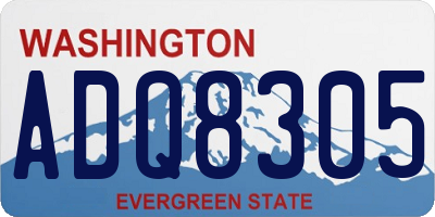 WA license plate ADQ8305