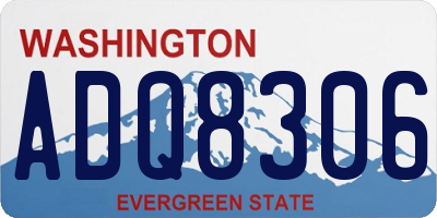 WA license plate ADQ8306