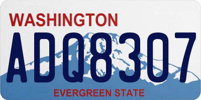 WA license plate ADQ8307