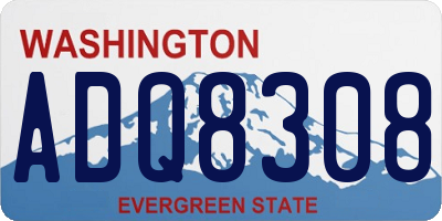 WA license plate ADQ8308