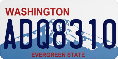 WA license plate ADQ8310