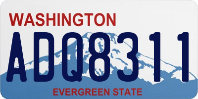 WA license plate ADQ8311