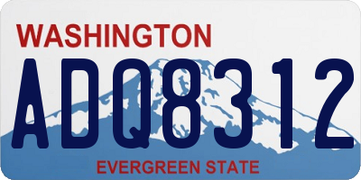 WA license plate ADQ8312