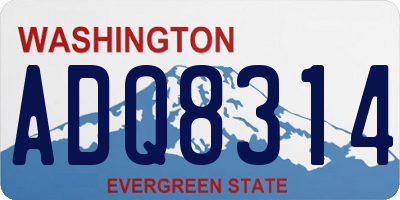 WA license plate ADQ8314