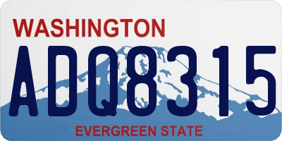 WA license plate ADQ8315