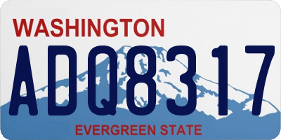 WA license plate ADQ8317