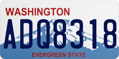 WA license plate ADQ8318