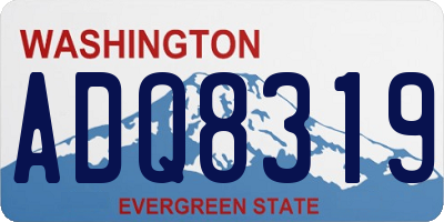 WA license plate ADQ8319