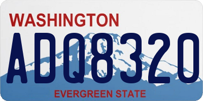 WA license plate ADQ8320