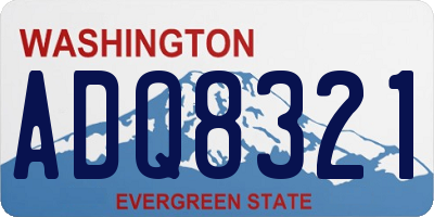 WA license plate ADQ8321
