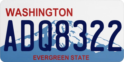 WA license plate ADQ8322