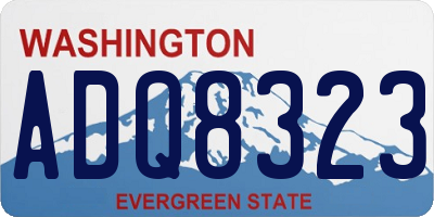 WA license plate ADQ8323