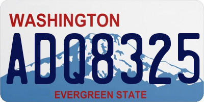 WA license plate ADQ8325