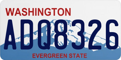 WA license plate ADQ8326