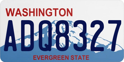 WA license plate ADQ8327