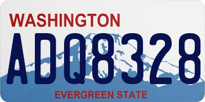 WA license plate ADQ8328