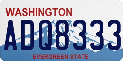 WA license plate ADQ8333