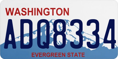 WA license plate ADQ8334