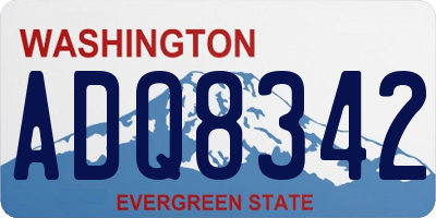 WA license plate ADQ8342