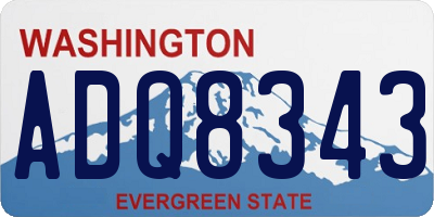 WA license plate ADQ8343