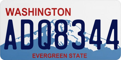 WA license plate ADQ8344