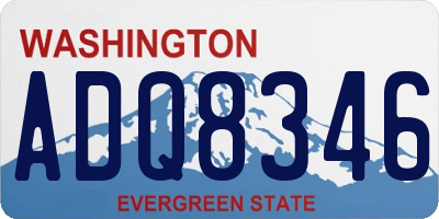 WA license plate ADQ8346