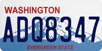 WA license plate ADQ8347