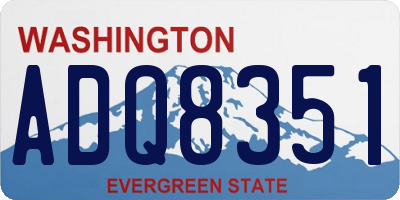 WA license plate ADQ8351