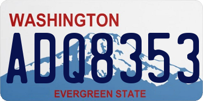 WA license plate ADQ8353