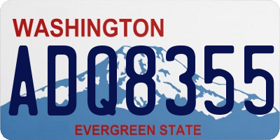 WA license plate ADQ8355