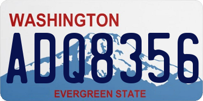 WA license plate ADQ8356