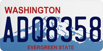 WA license plate ADQ8358