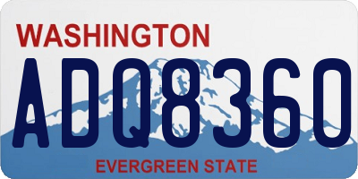 WA license plate ADQ8360