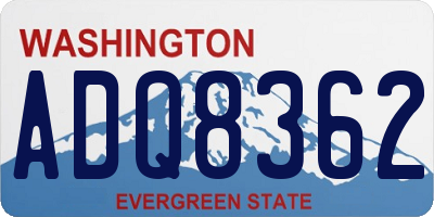 WA license plate ADQ8362