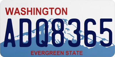 WA license plate ADQ8365