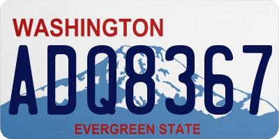 WA license plate ADQ8367