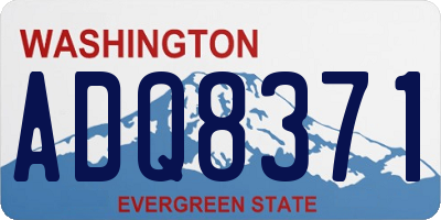WA license plate ADQ8371