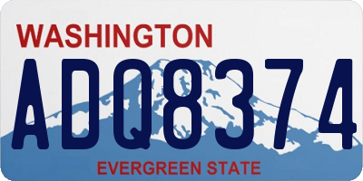 WA license plate ADQ8374