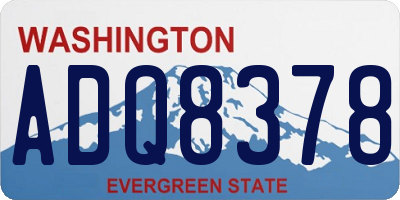 WA license plate ADQ8378