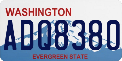 WA license plate ADQ8380
