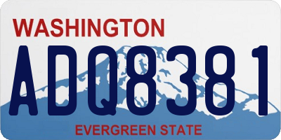 WA license plate ADQ8381