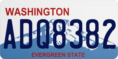 WA license plate ADQ8382