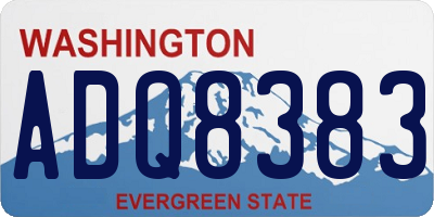 WA license plate ADQ8383