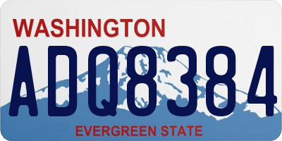WA license plate ADQ8384