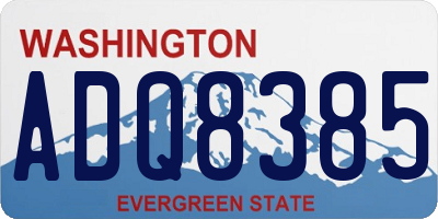 WA license plate ADQ8385