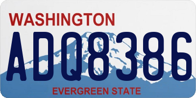 WA license plate ADQ8386