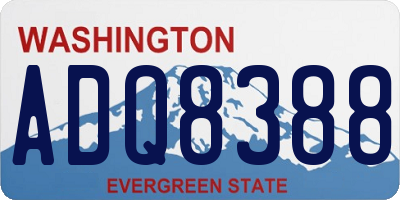 WA license plate ADQ8388