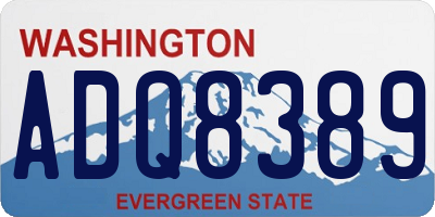 WA license plate ADQ8389
