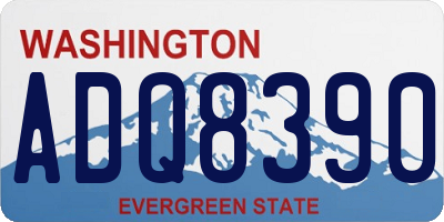 WA license plate ADQ8390